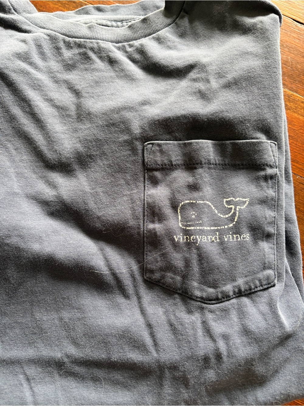 Vineyard Vines Kids Short Sleeve Tee Weathered Navy Blue Whale Pocket